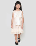 Little M Lace Flower With Bow Dress Anak Perempuan