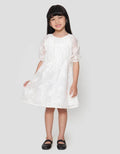 Little M Party Woven Tekstur Dress Anak Perempuan