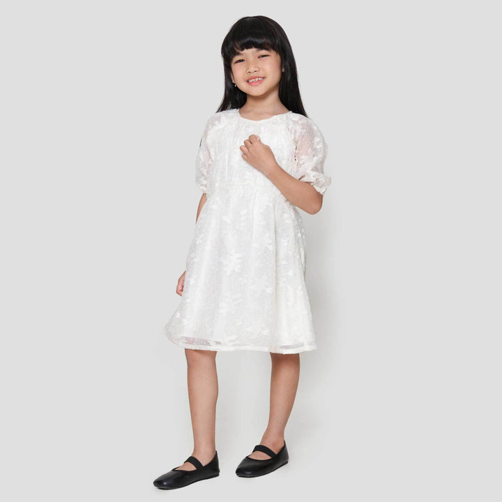 Little M Party Woven Tekstur Dress Anak Perempuan