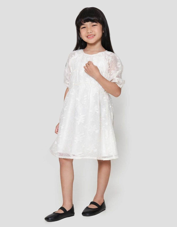 Little M Party Woven Tekstur Dress Anak Perempuan