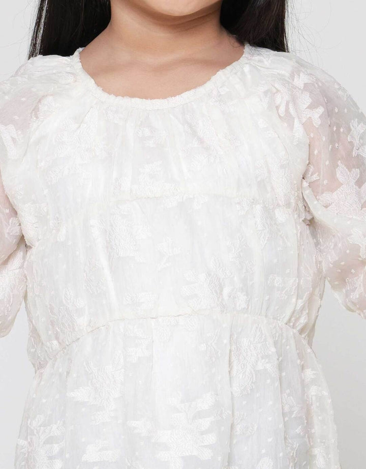 Little M Party Woven Tekstur Dress Anak Perempuan