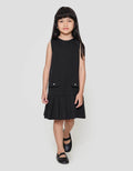 Little M Black 2 Pocket Dress Anak Perempuan