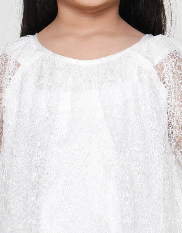 Little M Party Brokat Putih Dress Anak Perempuan