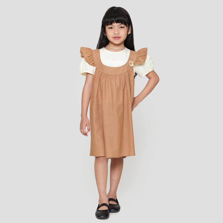 Little M 2 Pcs Crochet Bunga Dress Anak Perempuan