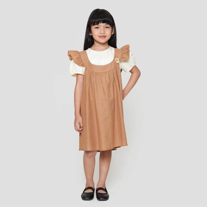 Little M 2 Pcs Crochet Bunga Dress Anak Perempuan