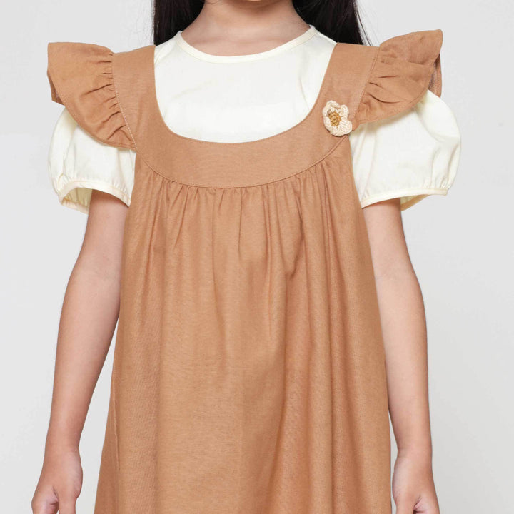 Little M 2 Pcs Crochet Bunga Dress Anak Perempuan