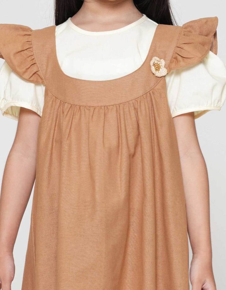 Little M 2 Pcs Crochet Bunga Dress Anak Perempuan