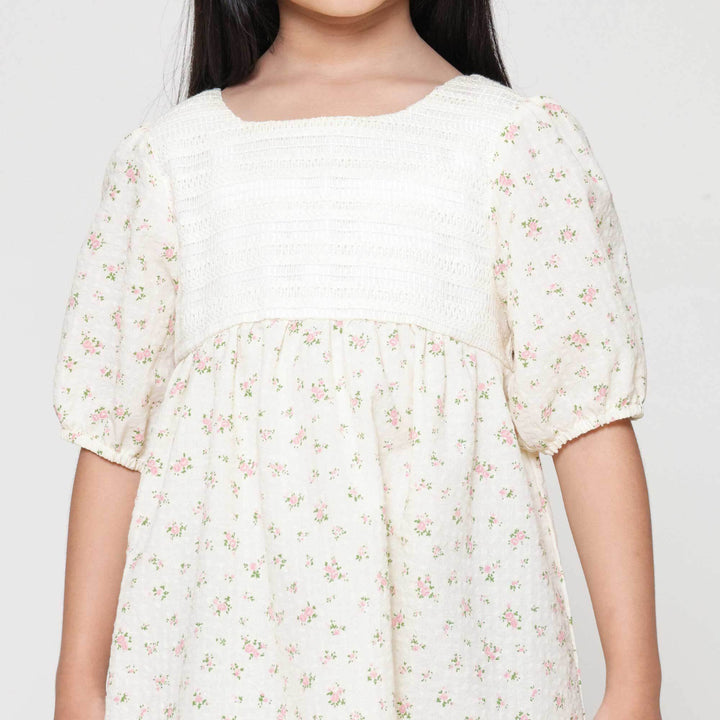 Little M Crochet Aop Flower Dress Anak Perempuan