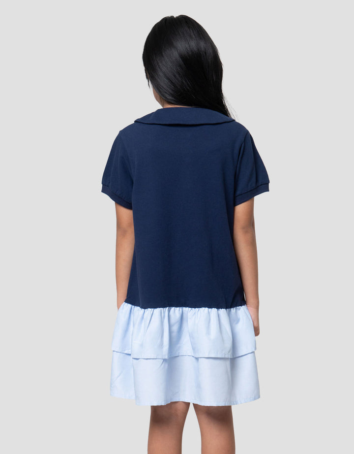 Little M Kombi Woven Kerah Round Dress Anak Perempuan