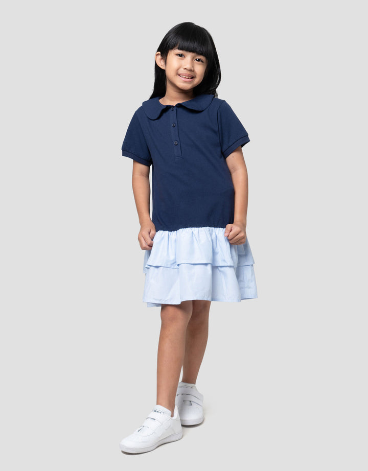 Little M Kombi Woven Kerah Round Dress Anak Perempuan