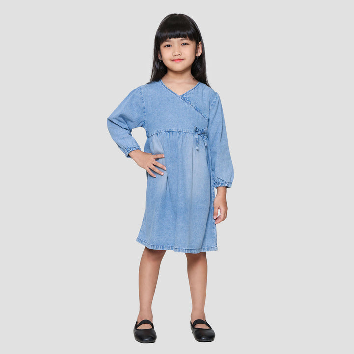 Little M Kimono Denim Dress Anak Perempuan