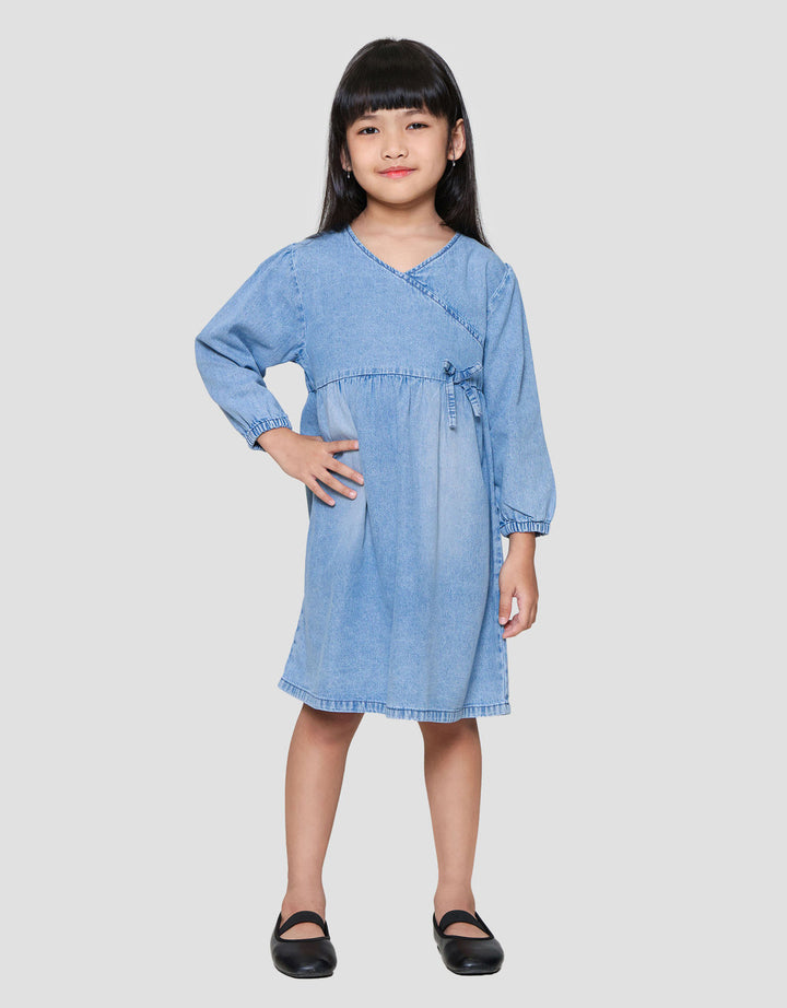 Little M Kimono Denim Dress Anak Perempuan