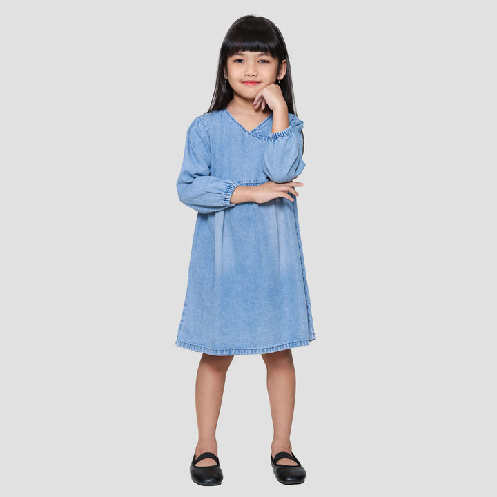 Little M Kimono Denim Dress Anak Perempuan