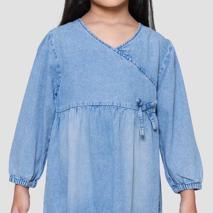 Little M Kimono Denim Dress Anak Perempuan