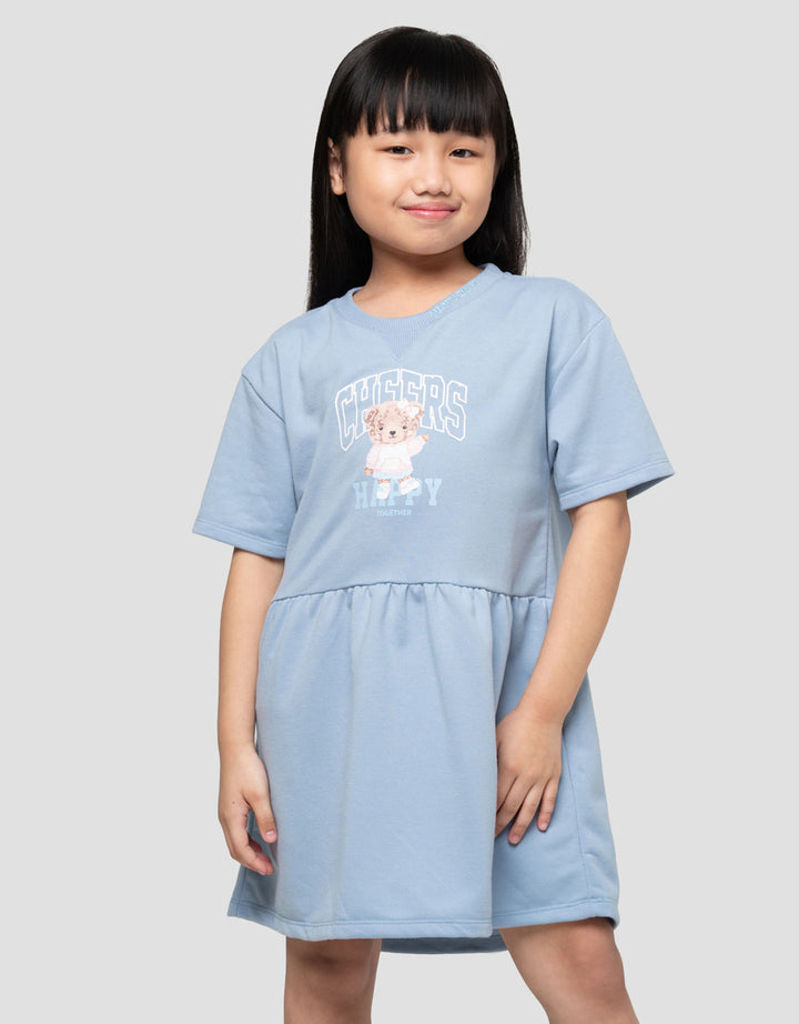 Little M Bears Cheers Dress Anak Perempuan