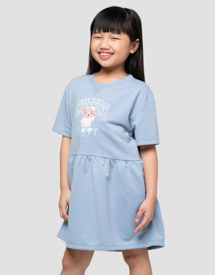 Little M Bears Cheers Dress Anak Perempuan