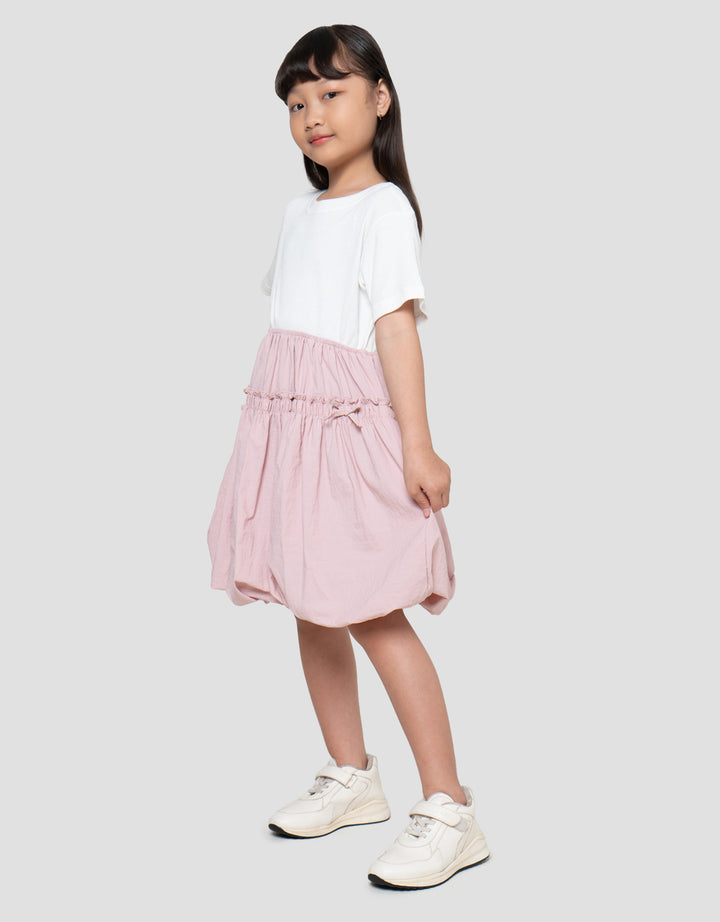 Little M Rib Kombi Balon Midi Dress Anak Perempuan