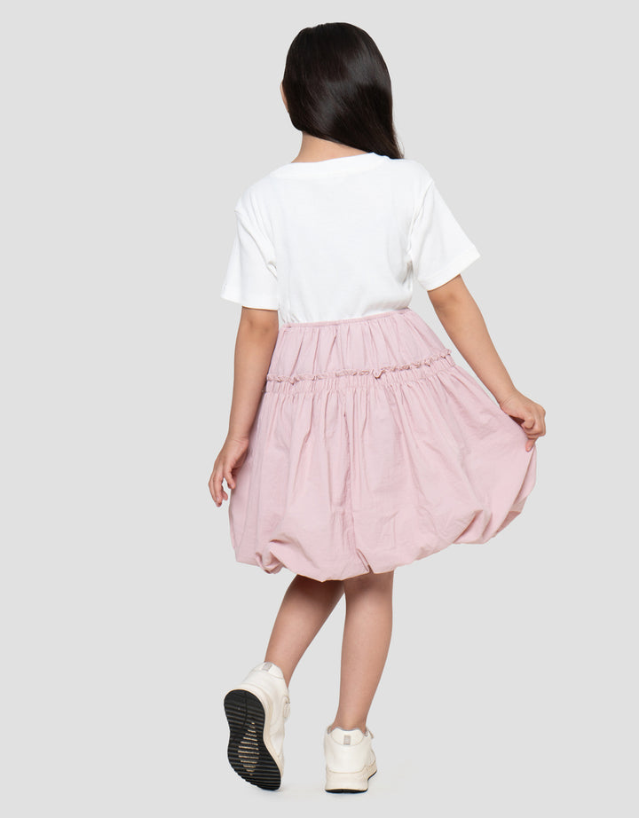 Little M Rib Kombi Balon Midi Dress Anak Perempuan