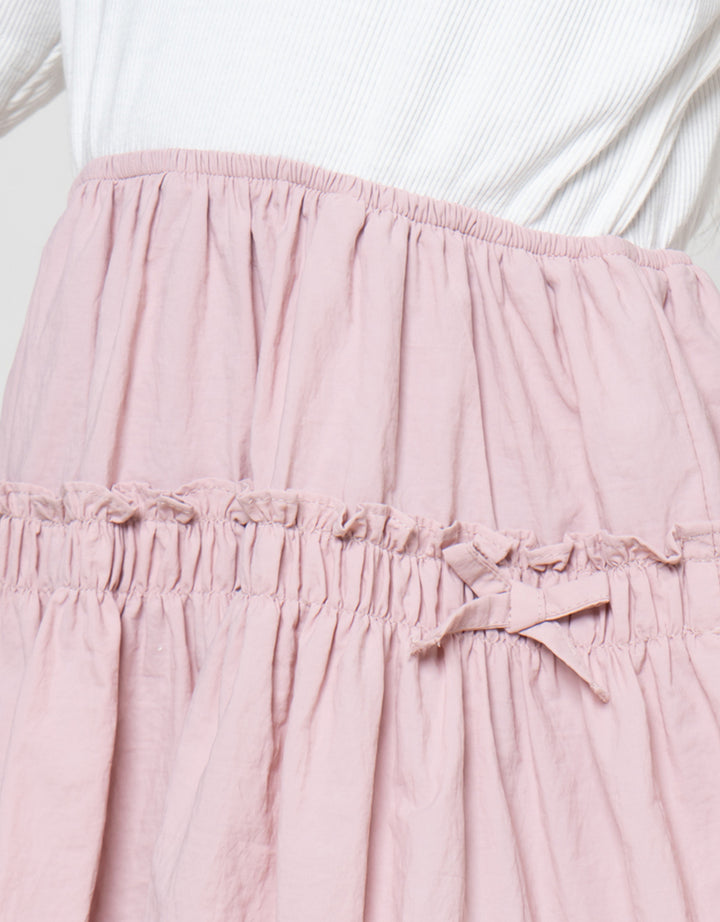 Little M Rib Kombi Balon Midi Dress Anak Perempuan