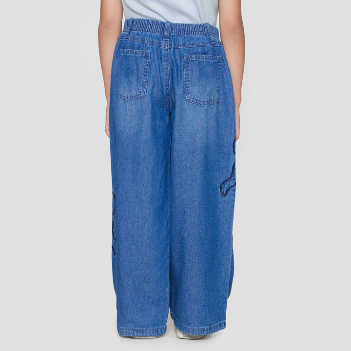 Little M Wide Leg Pita Celana Denim Anak Perempuan