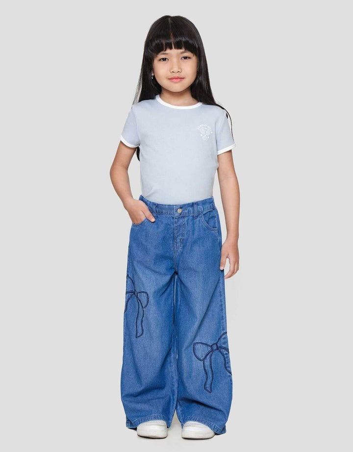 Little M Wide Leg Pita Celana Denim Anak Perempuan