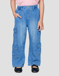 Little M Casual Cargo Celana Denim Anak Perempuan