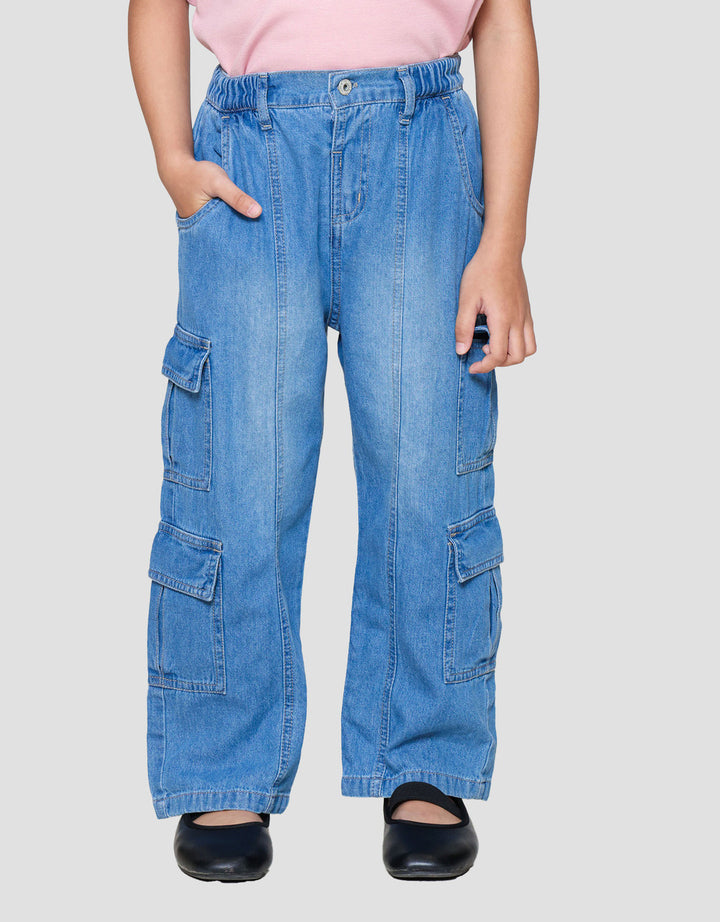 Little M Casual Cargo Celana Denim Anak Perempuan