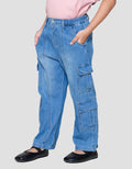 Little M Casual Cargo Celana Denim Anak Perempuan