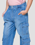 Little M Casual Cargo Celana Denim Anak Perempuan