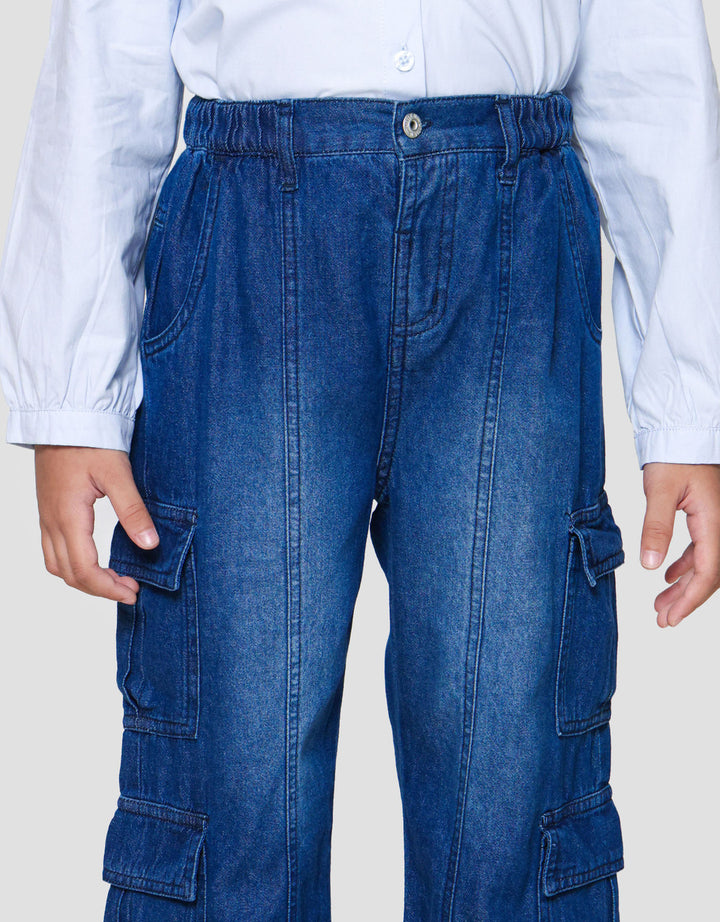 Little M Cargo Celana Denim Anak Perempuan