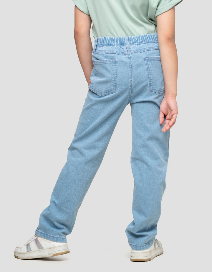 Little M Aop Bordir Pita On Tone Celana Denim Anak Perempuan