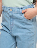 Little M Aop Bordir Pita On Tone Celana Denim Anak Perempuan