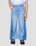 Little M Wide Leg Side 2 Tone Celana Denim Anak Perempuan