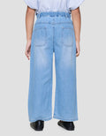 Little M Wide Leg Side 2 Tone Celana Denim Anak Perempuan