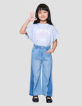 Little M Wide Leg Side 2 Tone Celana Denim Anak Perempuan