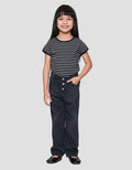 Little M Black Loose Fit Celana Denim Anak Perempuan