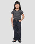 Little M Black Loose Fit Celana Denim Anak Perempuan