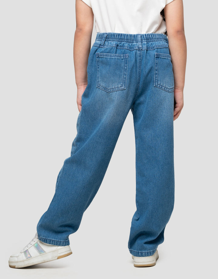 Little M Heart Embro Celana Denim Anak Perempuan