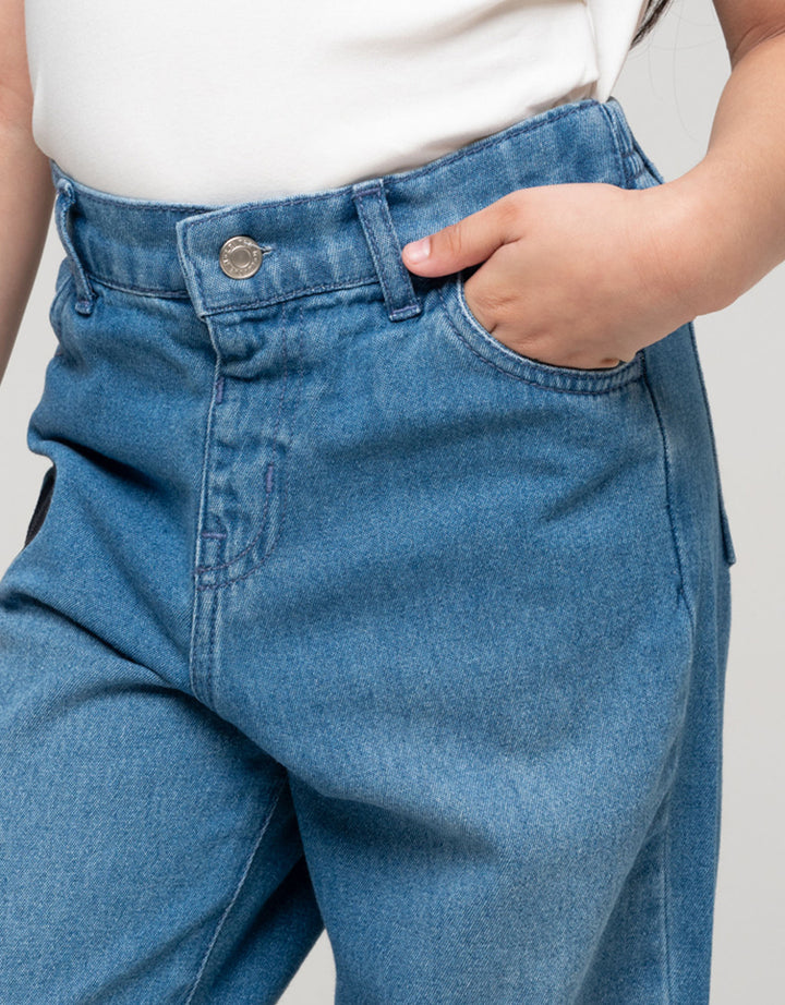 Little M Heart Embro Celana Denim Anak Perempuan