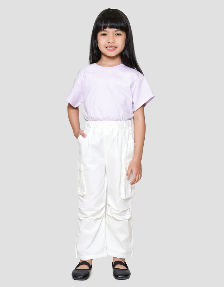 Little M Woven Kerut Cargo Celana Anak Perempuan