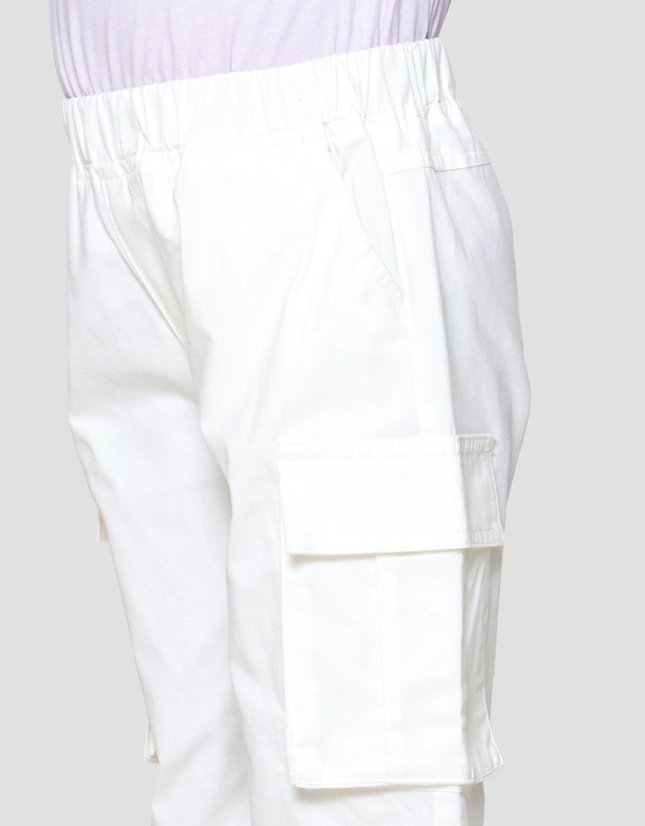 Little M Woven Kerut Cargo Celana Anak Perempuan