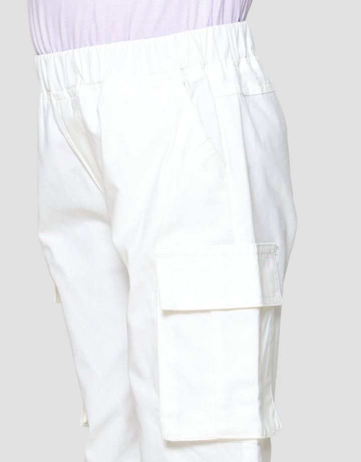 Little M Woven Kerut Cargo Celana Anak Perempuan