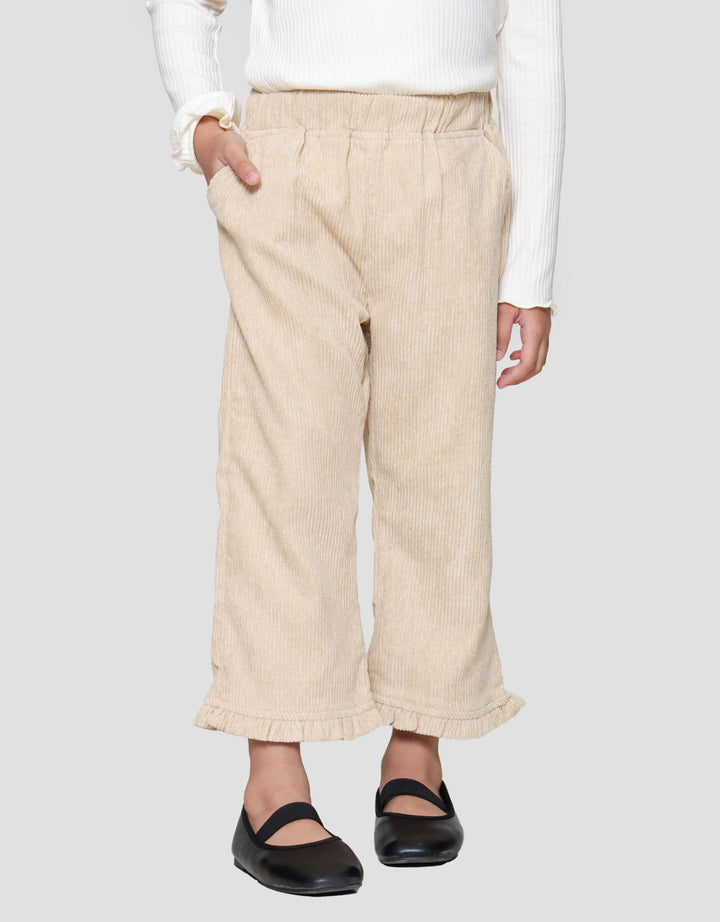 Little M Corduroy Ruffle Bawah Celana Anak Perempuan