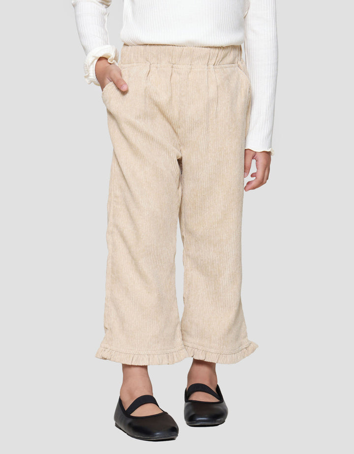 Little M Corduroy Ruffle Bawah Celana Anak Perempuan
