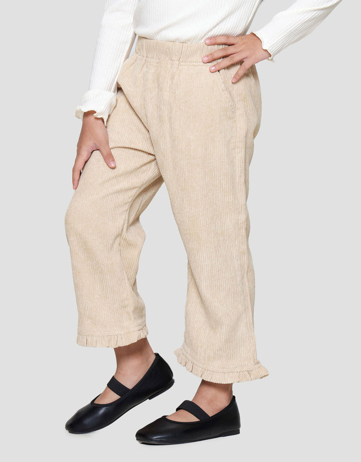 Little M Corduroy Ruffle Bawah Celana Anak Perempuan
