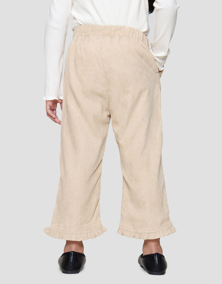 Little M Corduroy Ruffle Bawah Celana Anak Perempuan