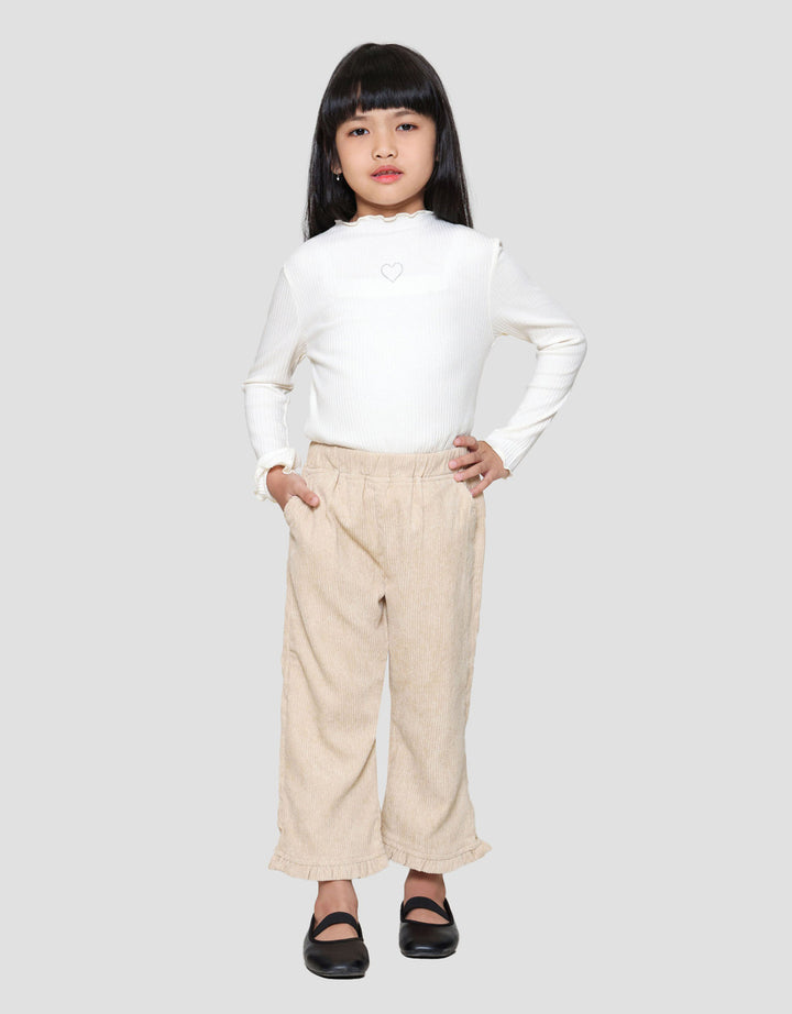 Little M Corduroy Ruffle Bawah Celana Anak Perempuan