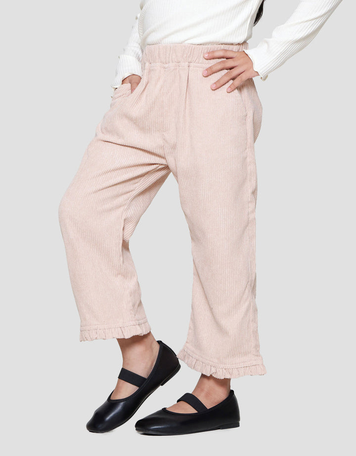 Little M Corduroy Ruffle Bawah Celana Anak Perempuan