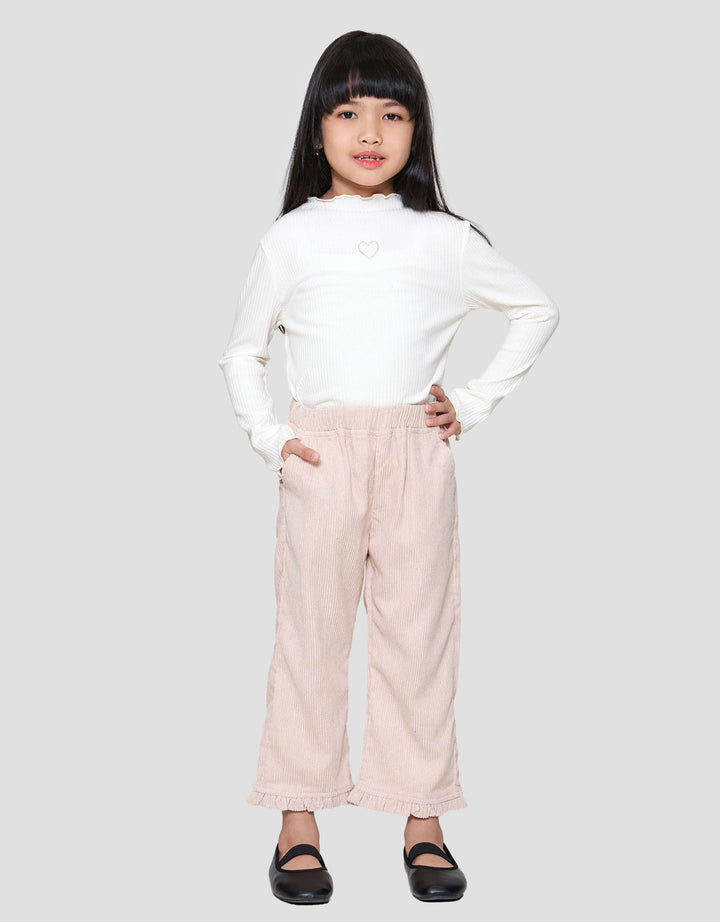Little M Corduroy Ruffle Bawah Celana Anak Perempuan