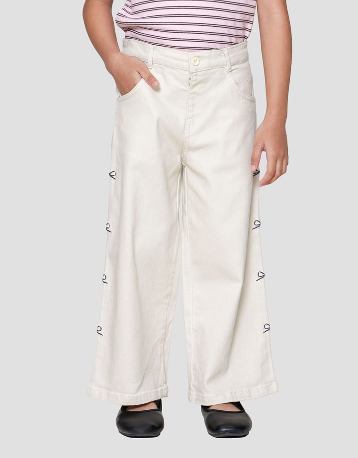 Little M Wide Leg With Bordir Pita Celana Anak Perempuan